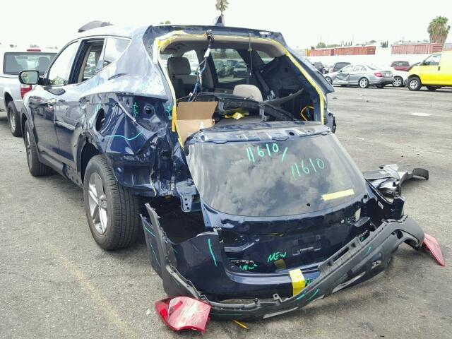 5XYZT3LB6HG405685 - 2017 HYUNDAI SANTA FE S Blau Foto 3