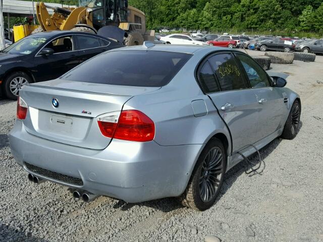 WBSVA93568E215064 - 2008 BMW M3 BLUE photo 4