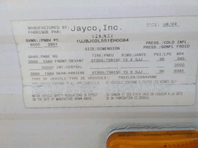 1UJBJ02L551EH0084 - 2005 JAY JAY FLIGHT WHITE photo 10