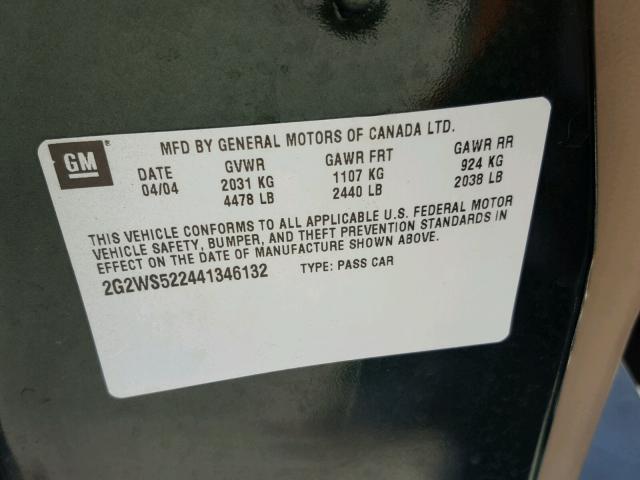 2G2WS522441346132 - 2004 PONTIAC GRAND PRIX GREEN photo 7