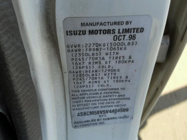 4S6CM58V5V4404509 - 1997 HONDA PASSPORT E 白色 照片 10