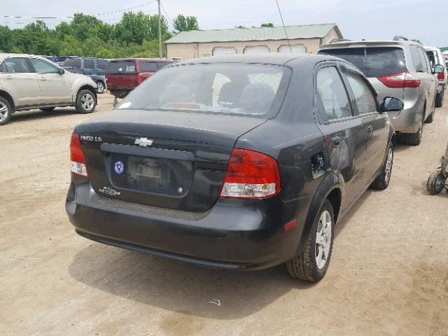 KL1TD52655B495508 - 2005 CHEVROLET AVEO BASE Սև լուսանկար 4