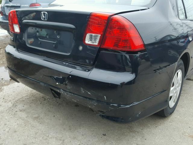 1HGES16385L031172 - 2005 HONDA CIVIC DX V BLACK photo 9