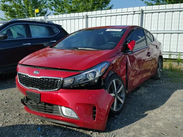 3KPFL4A81HE103430 - 2017 KIA FORTE EX RED photo 2