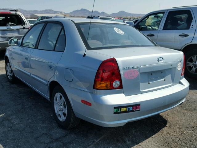 KMHCG45C45U612944 - 2005 HYUNDAI ACCENT GL BLUE photo 3