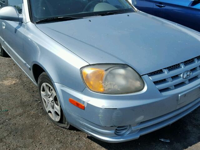 KMHCG45C45U612944 - 2005 HYUNDAI ACCENT GL BLUE photo 9