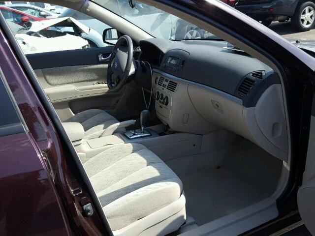 5NPET46C46H100927 - 2006 HYUNDAI SONATA GL RED photo 5