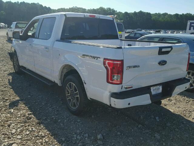 1FTEW1CPXHKD30425 - 2017 FORD F150 SUPER WHITE photo 3