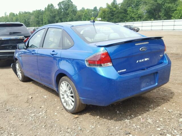 1FAHP3GNXAW134732 - 2010 FORD FOCUS SES BLUE photo 3