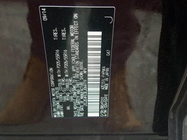 JTLZE4FE3EJ064719 - 2014 TOYOTA SCION XB Bordo foto 10