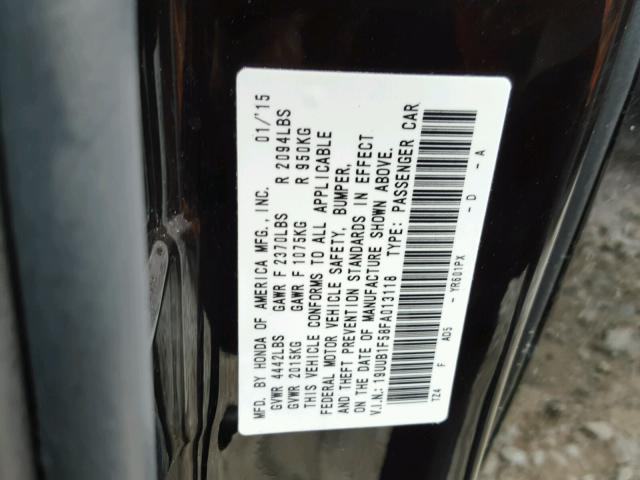 19UUB1F58FA013118 - 2015 ACURA TLX TECH BLACK photo 10