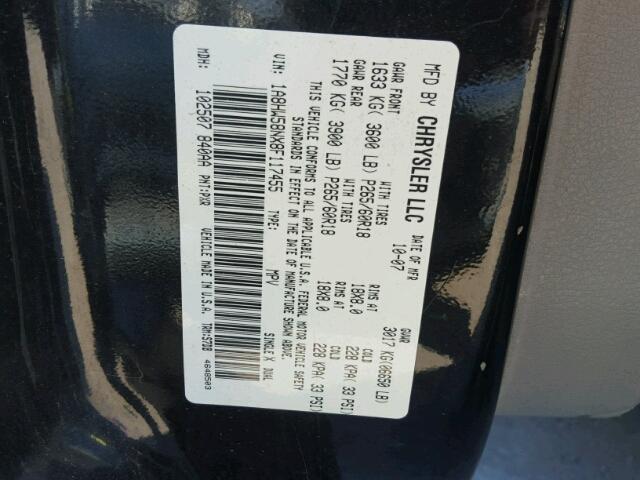 1A8HW58NX8F117455 - 2008 CHRYSLER ASPEN LIMI 黑色 照片 10