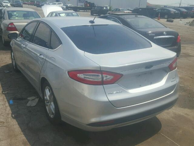 3FA6P0HD2ER155563 - 2014 FORD FUSION SE SILVER photo 3