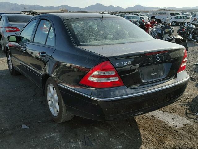 WDBRF64J82F130389 - 2002 MERCEDES-BENZ C320 BLACK photo 3