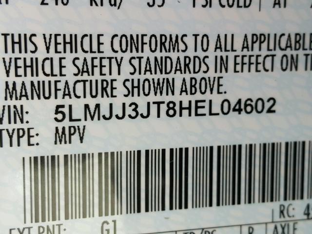 5LMJJ3JT8HEL04602 - 2017 LINCOLN NAVIGATOR BLACK photo 10