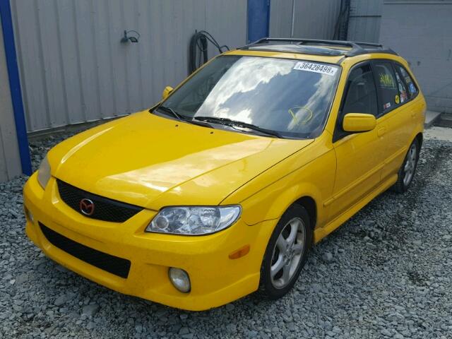 JM1BJ246621489792 - 2002 MAZDA PROTEGE PR YELLOW photo 2