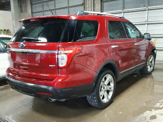 1FM5K8F85EGB96541 - 2014 FORD EXPLORER L RED photo 4