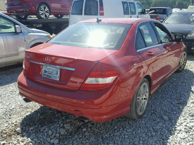 WDDGF56X09R067226 - 2009 MERCEDES-BENZ C 350 RED photo 4