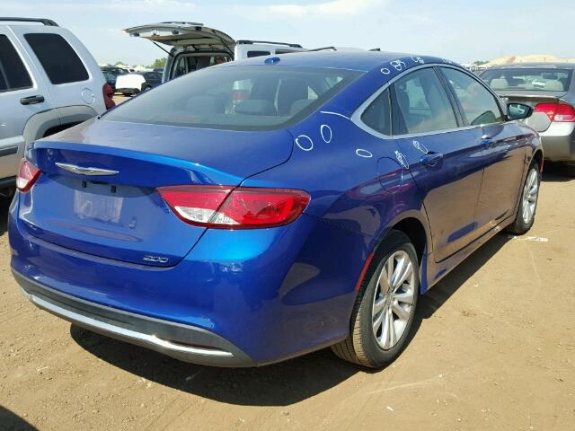 1C3CCCAB9FN677666 - 2015 CHRYSLER 200 LIMITE BLUE photo 4