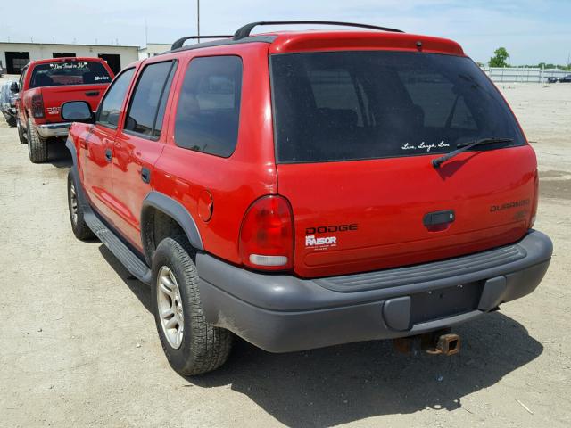 1D4HS38NX3F594115 - 2003 DODGE DURANGO SP RED photo 3