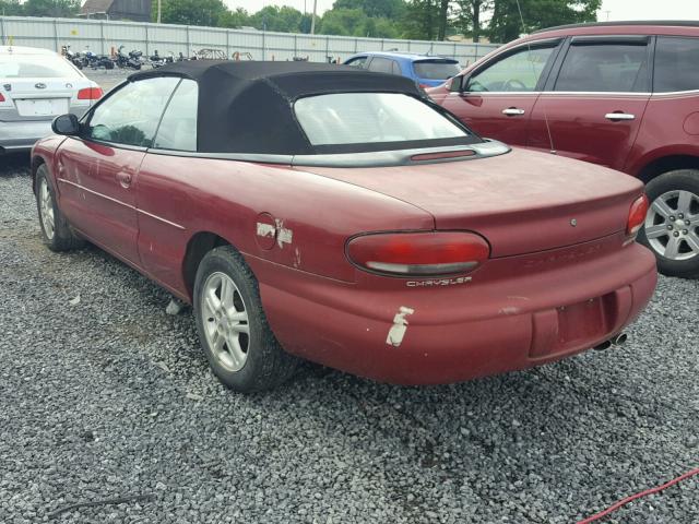 3C3EL55H1VT583489 - 1997 CHRYSLER SEBRING JX BURGUNDY photo 3