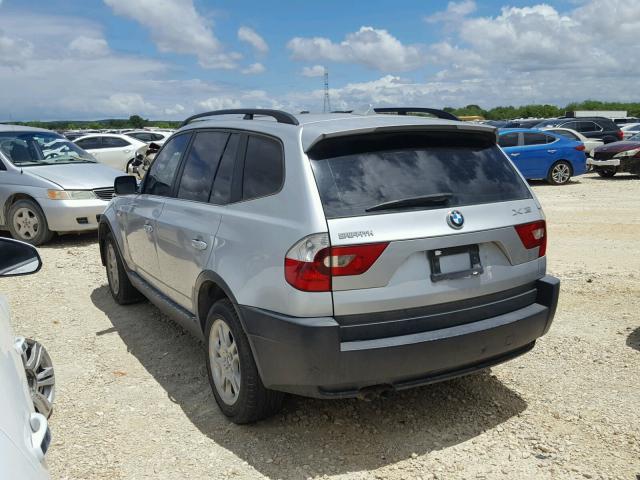 WBXPA73405WA78307 - 2005 BMW X3 2.5I SILVER photo 3