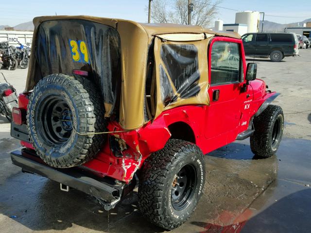 1J4FA39S62P712451 - 2002 JEEP WRANGLER / RED photo 4