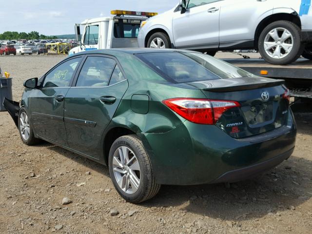 2T1BPRHE3EC126150 - 2014 TOYOTA COROLLA EC GREEN photo 3