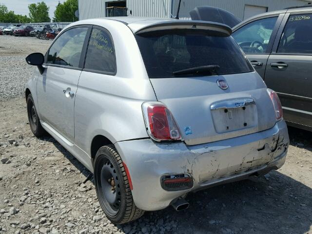 3C3CFFBR1CT107287 - 2012 FIAT 500 SPORT SILVER photo 3