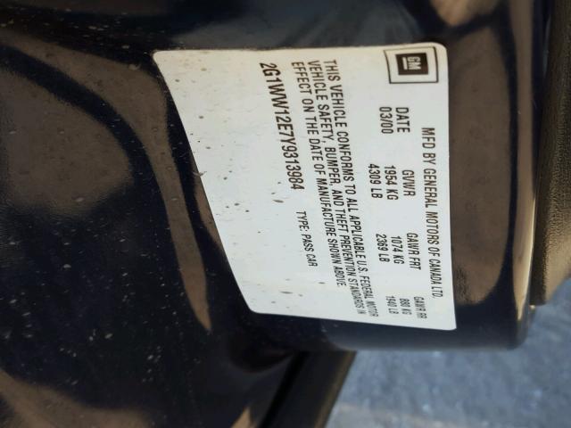 2G1WW12E7Y9313984 - 2000 CHEVROLET MONTE CARL 蓝色 照片 10