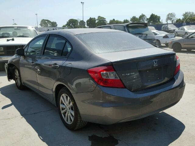 19XFB2F89CE331121 - 2012 HONDA CIVIC EX ნაცრისფერი ფოტო 3