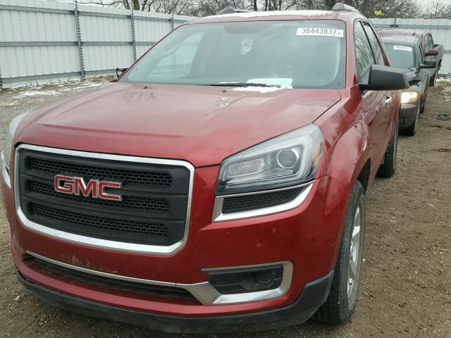 1GKKRPKD9DJ188139 - 2013 GMC ACADIA SLE RED photo 2