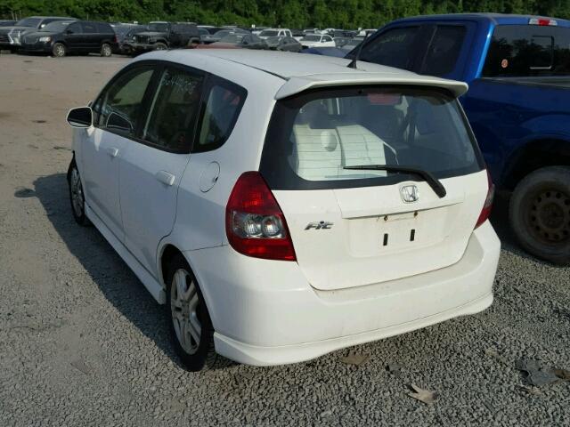 JHMGD38647S006751 - 2007 HONDA FIT S WHITE photo 3