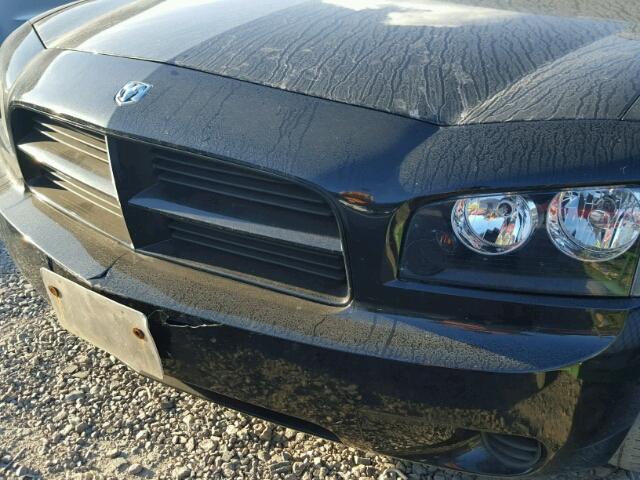 2B3KA43R28H144343 - 2008 DODGE CHARGER BLACK photo 9