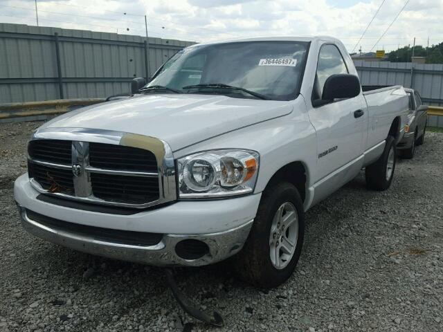 1D7HA16P87J515185 - 2007 DODGE RAM 1500 S WHITE photo 2