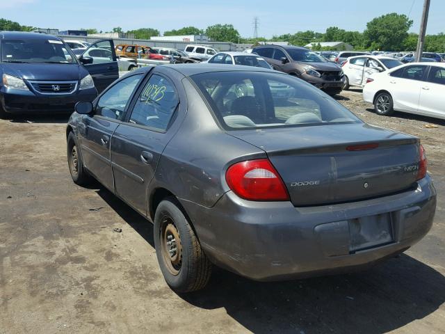 1B3AS26C43D130387 - 2003 DODGE NEON SE GRAY photo 3