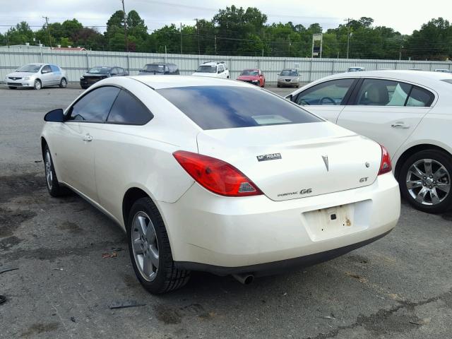 1G2ZH17N394172847 - 2009 PONTIAC G6 GT WHITE photo 3