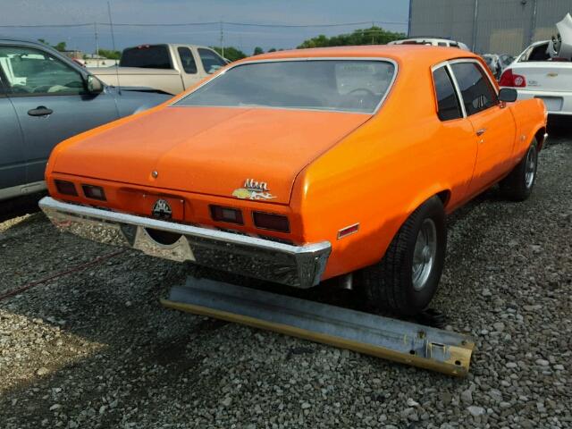 1X27D4K117768 - 1974 CHEVROLET NOVA ORANGE photo 4