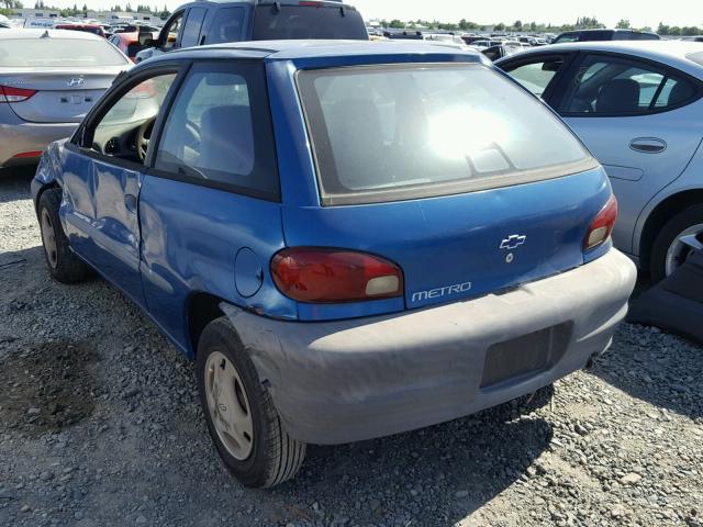 2C1MR2266Y6717684 - 2000 CHEVROLET METRO BLUE photo 3