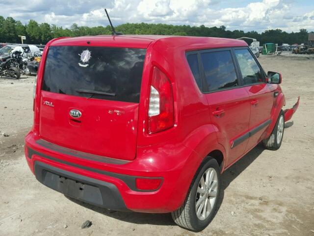 KNDJT2A52D7591432 - 2013 KIA SOUL RED photo 4