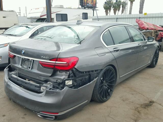 WBA7E2C57GG504434 - 2016 BMW 740 I GRAY photo 4