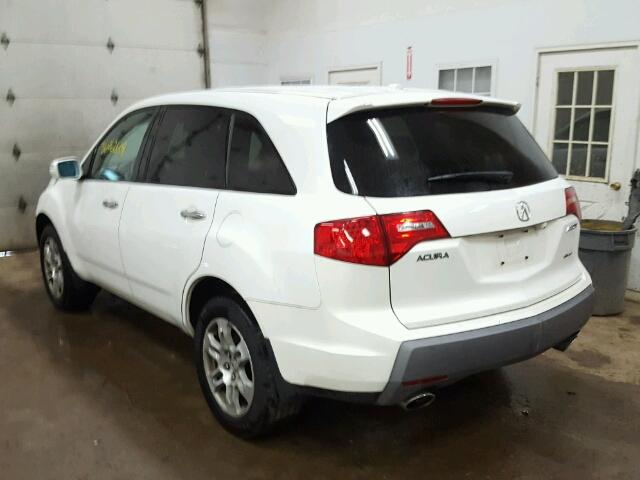 2HNYD28318H526639 - 2008 ACURA MDX TECHNO WHITE photo 3