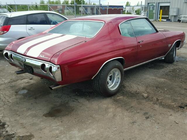 1D37H2L557484 - 1972 CHEVROLET CHEVELL SS RED photo 4