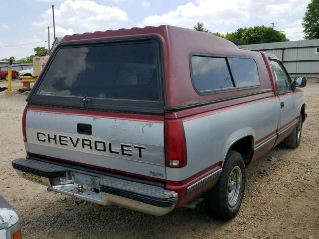 2GCEC14K7L1258605 - 1990 CHEVROLET GMT-400 C1 MAROON photo 4