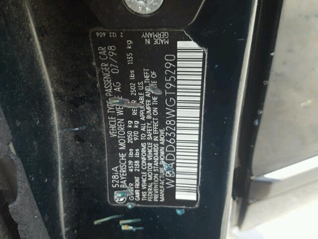 WBADD6328WGT95290 - 1998 BMW 528 I AUTO GREEN photo 10