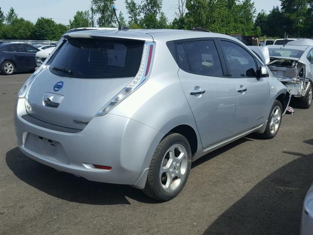 JN1AZ0CP5BT001507 - 2011 NISSAN LEAF SV SILVER photo 4