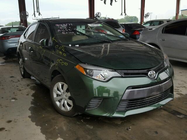 5YFBURHE1FP327202 - 2015 TOYOTA COROLLA GREEN photo 1