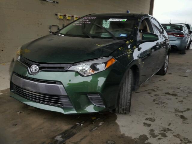 5YFBURHE1FP327202 - 2015 TOYOTA COROLLA GREEN photo 2