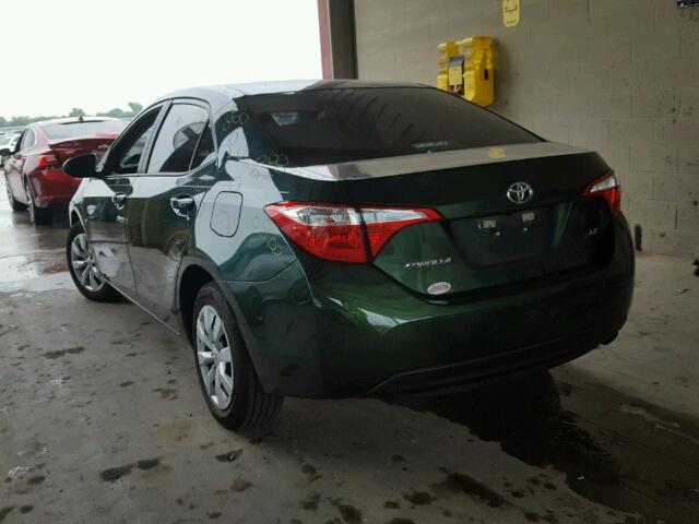 5YFBURHE1FP327202 - 2015 TOYOTA COROLLA GREEN photo 3