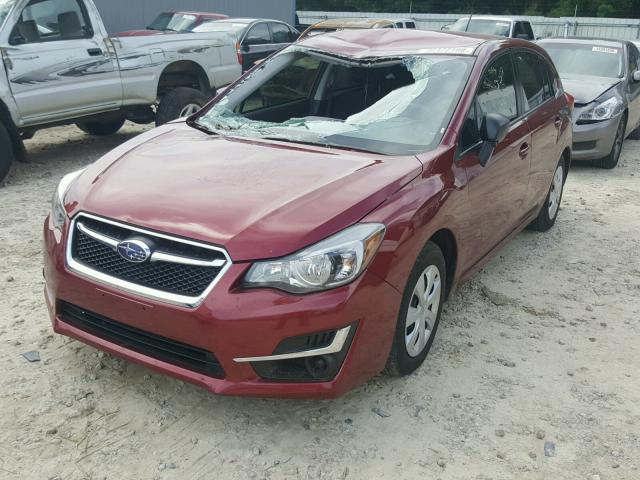 JF1GPAA65G8257255 - 2016 SUBARU IMPREZA RED photo 2